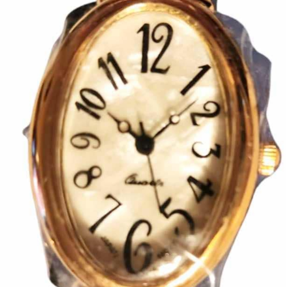 Avon Black Cuff Oval Face Watch